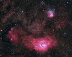 M8, M20, and M21 by Phil Creed <br>July 21, 2023 AT60ED and 0.8X reducer + Skywatcher Star Adventurer GTI mount + modded Nikon D <br> <a href="https://www.astrobin.com/pz0zde/ ">https://www.astrobin.com/pz0zde/ </a>